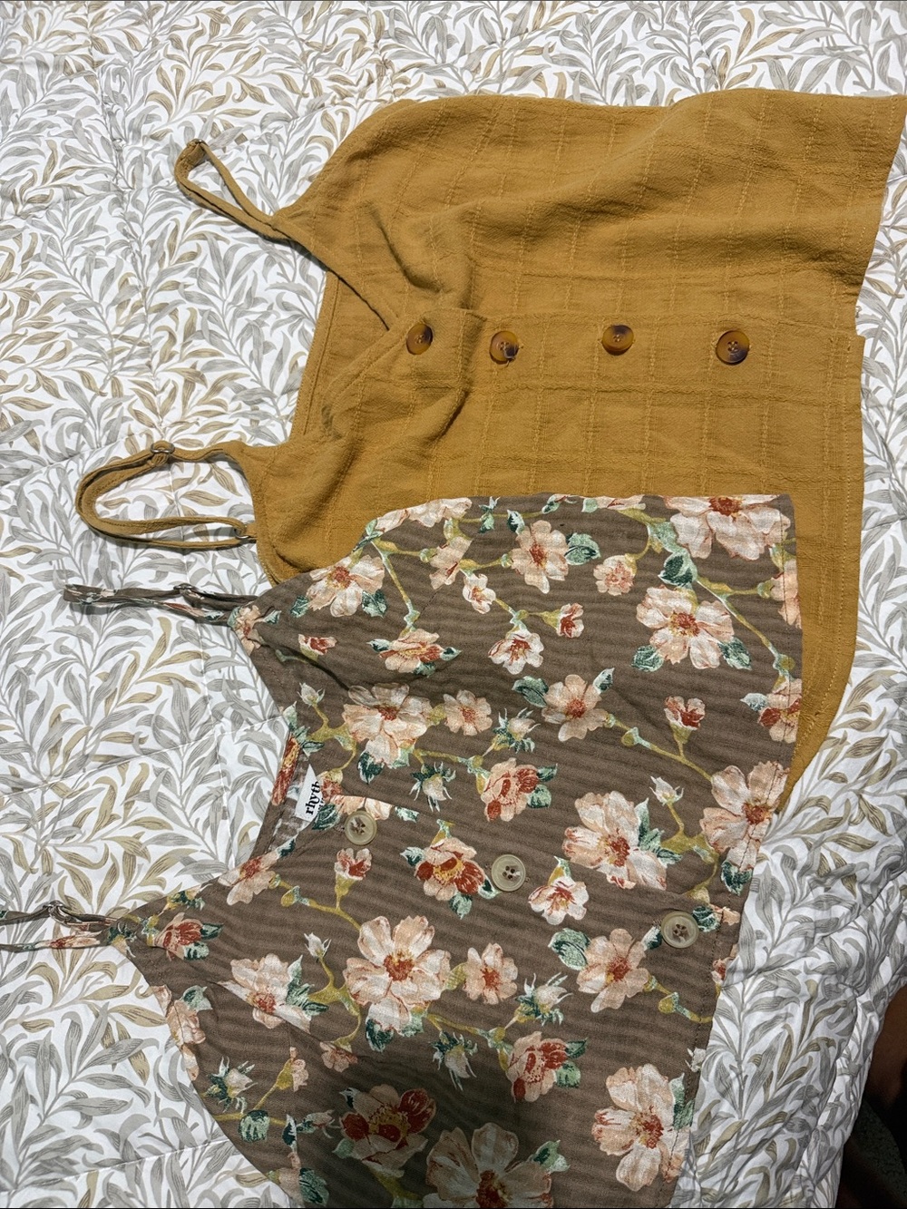Rhythm. Set of two adjustable spaghetti strap blouse shirt button down